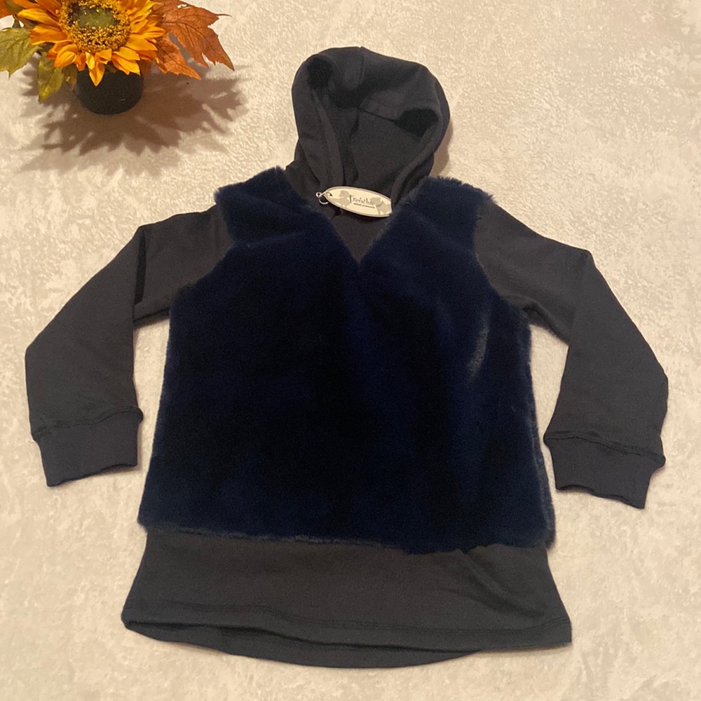 NWT Frenchie Mini Couture Size 7 Hooded Top